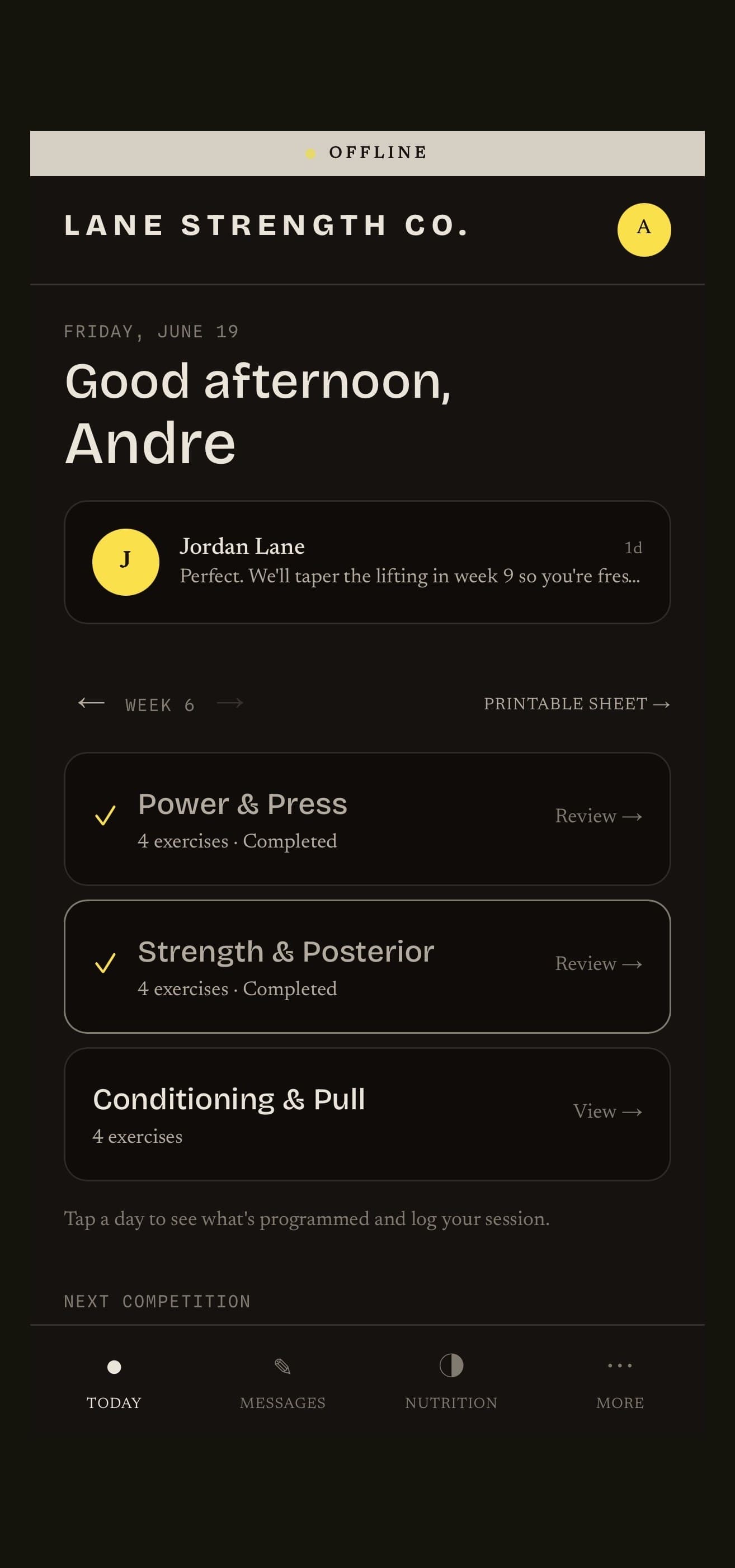 Offline indicator / pending sync